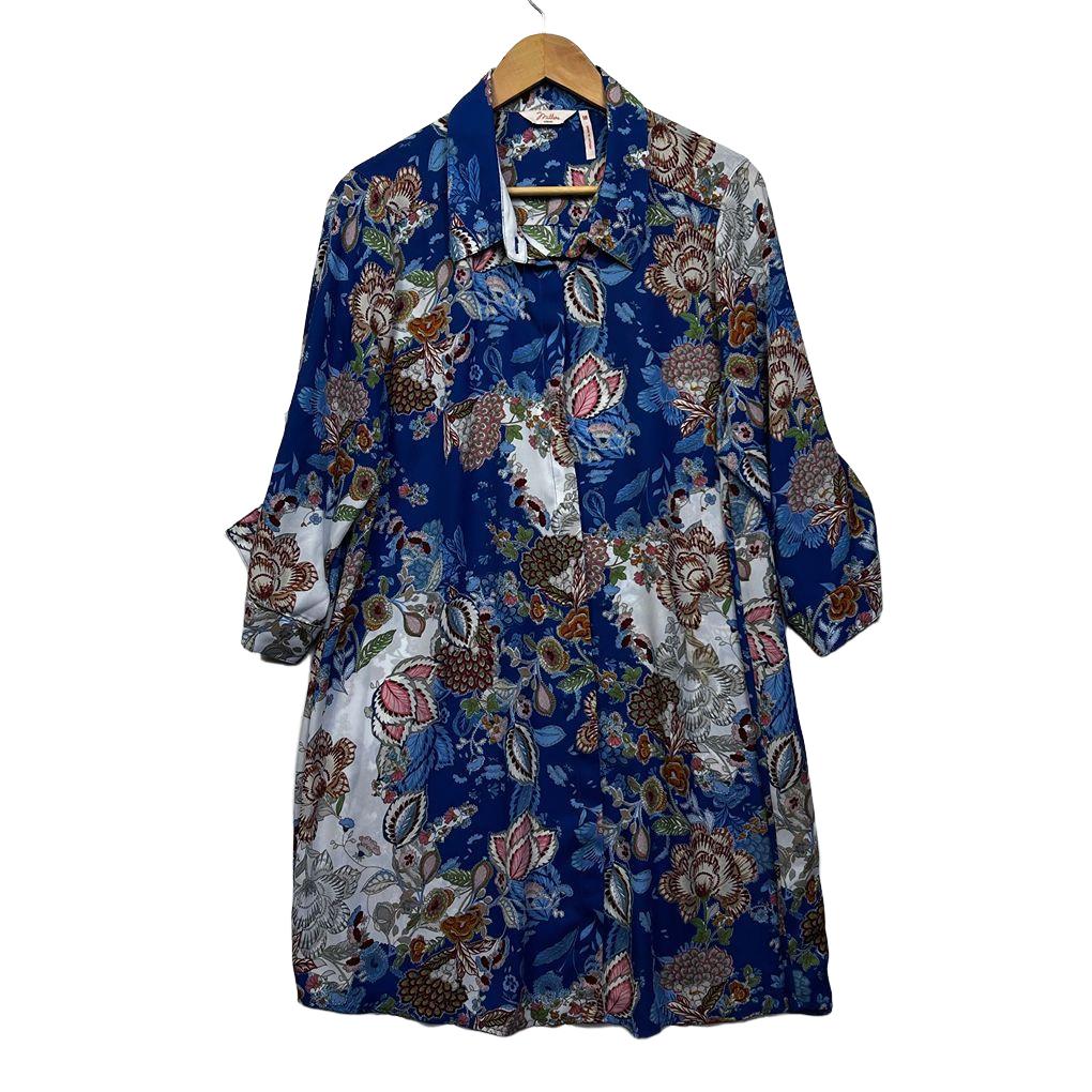 Millers Blue Plus Size Longline Shirt - Size 18