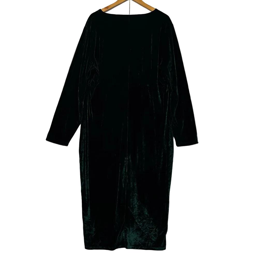 Shein Emerald Green Velvet Wrap Dress - Size 4XL