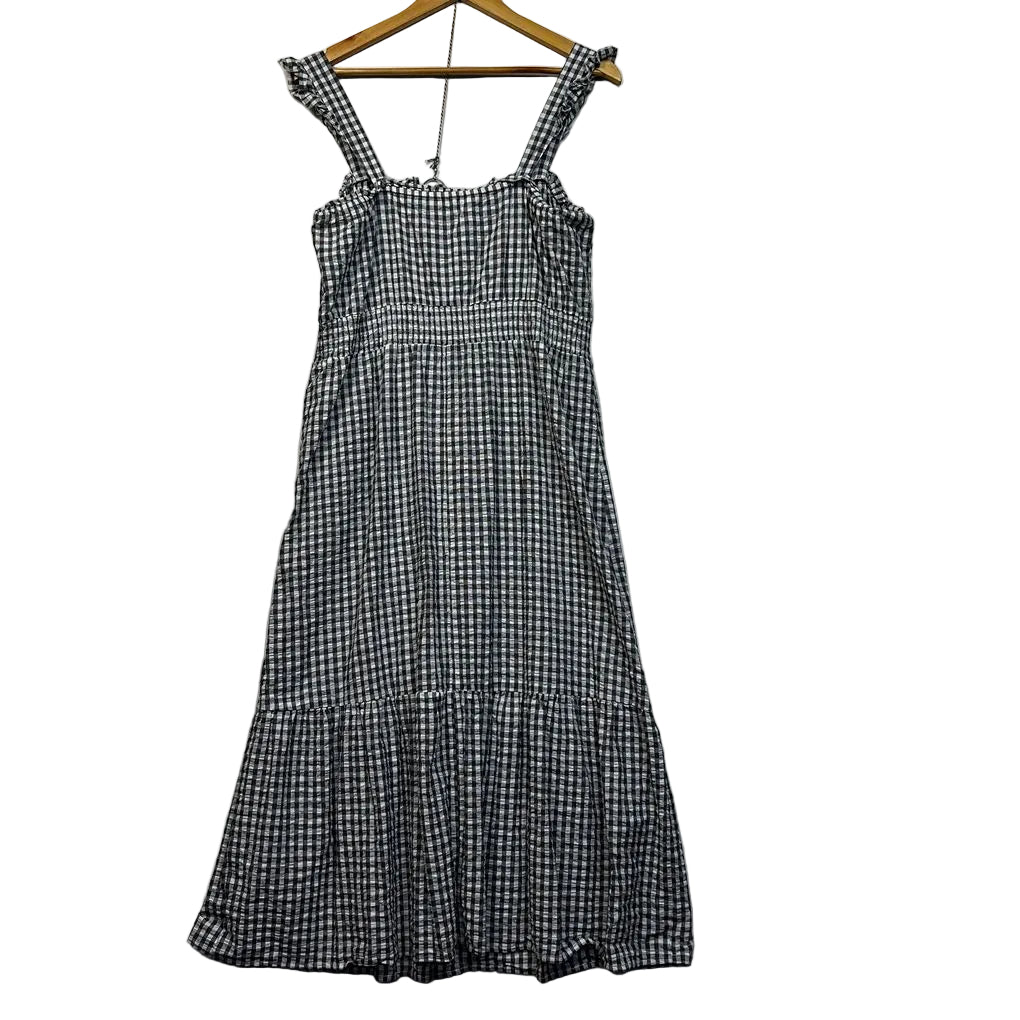 Only Black and White Check Cotton Maxi Dress - Size XL