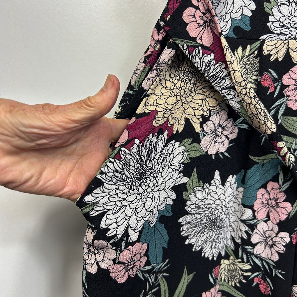 beme Black Floral Jumpsuit - Size 22