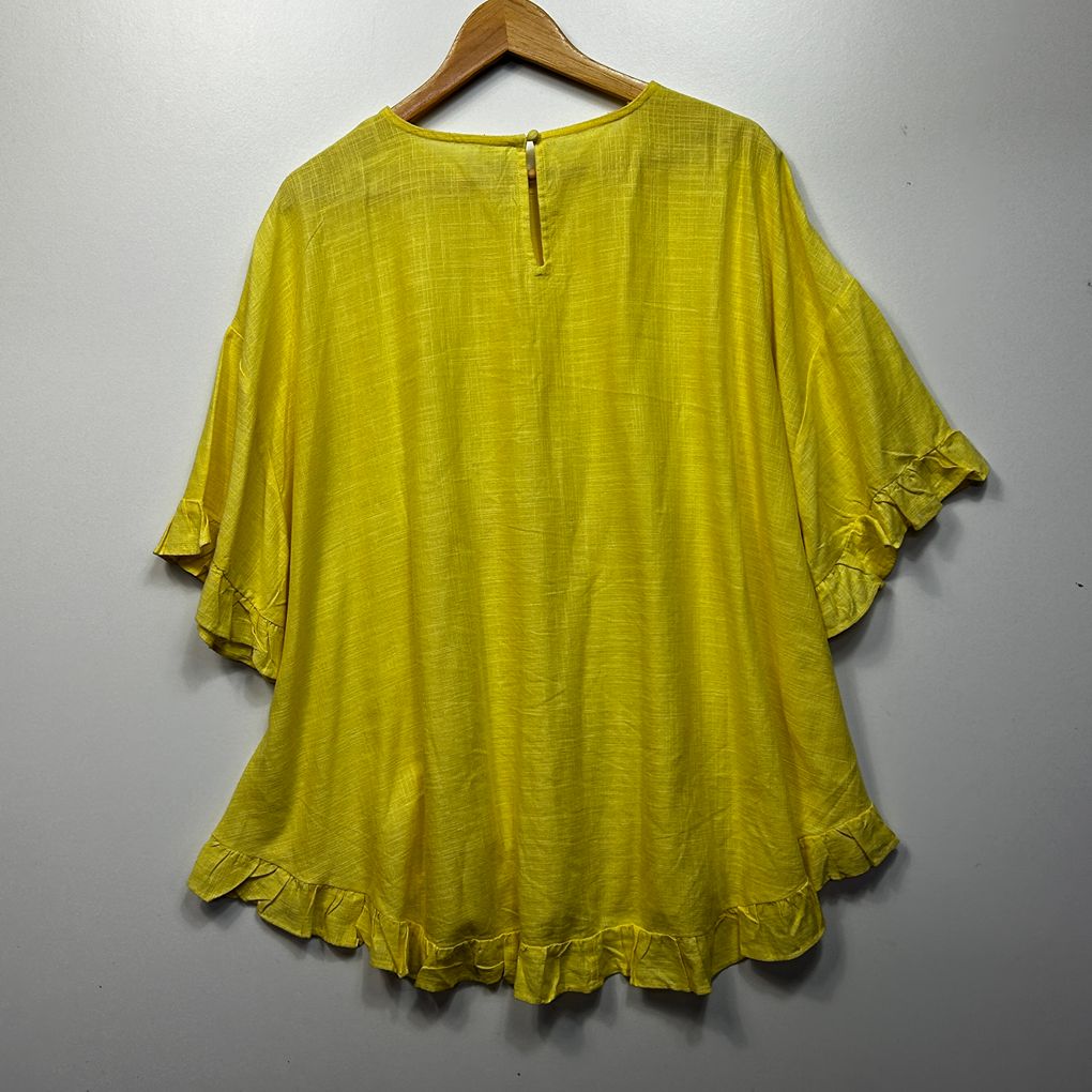 Anko Yellow Linen Top - Size 20