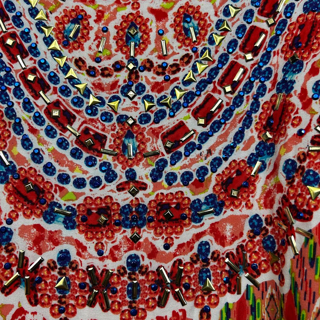 Millers Multicoloured Beaded Maxi Dress - Size 16
