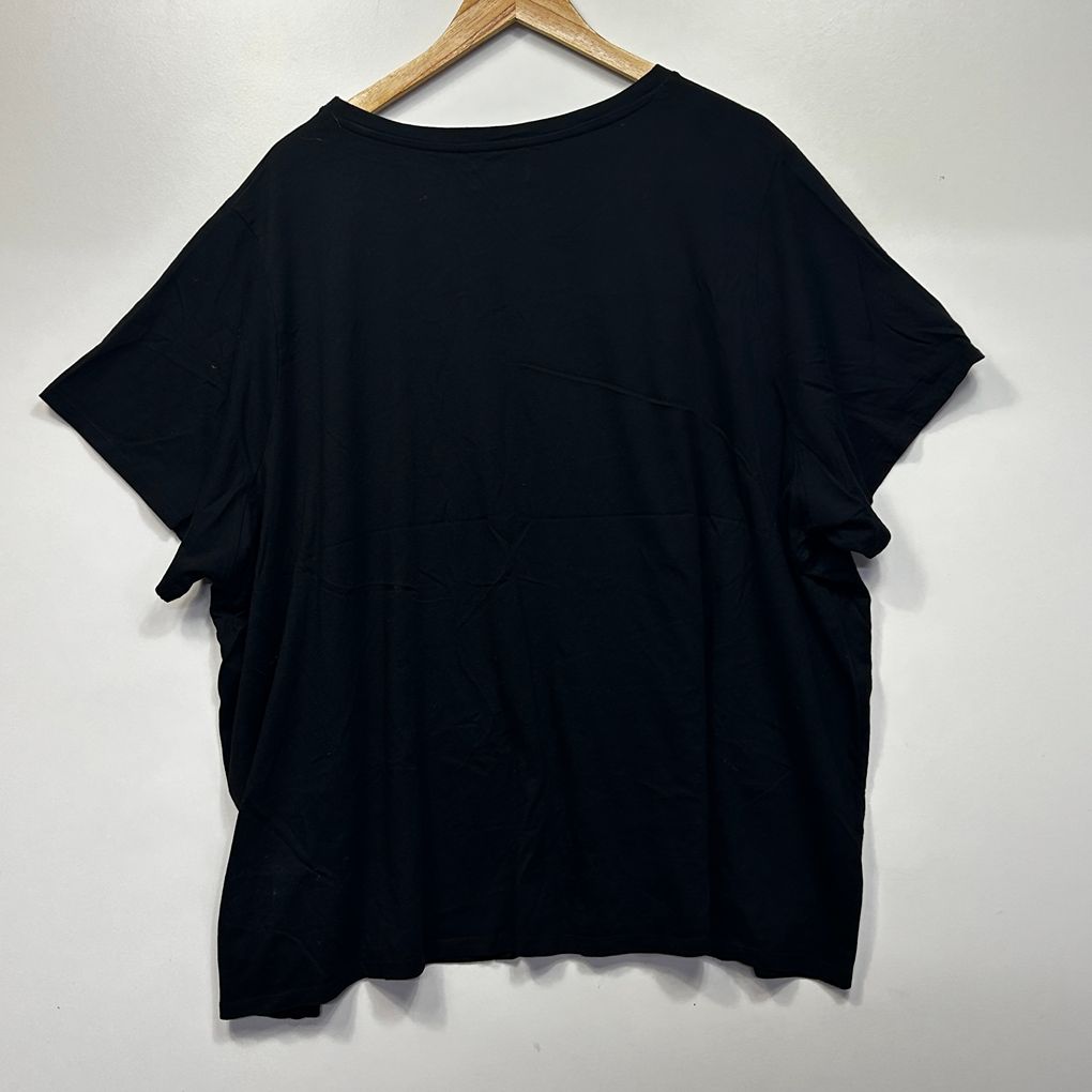 Autograph Black Cotton Print T-Shirt - Size 24/XXL