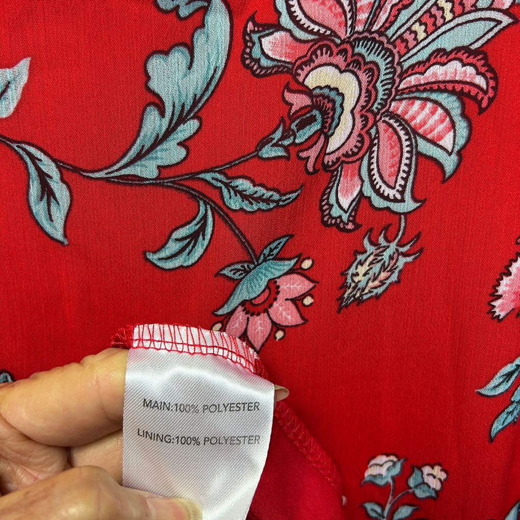 Millers Red Floral Tiered Dress - Size 20