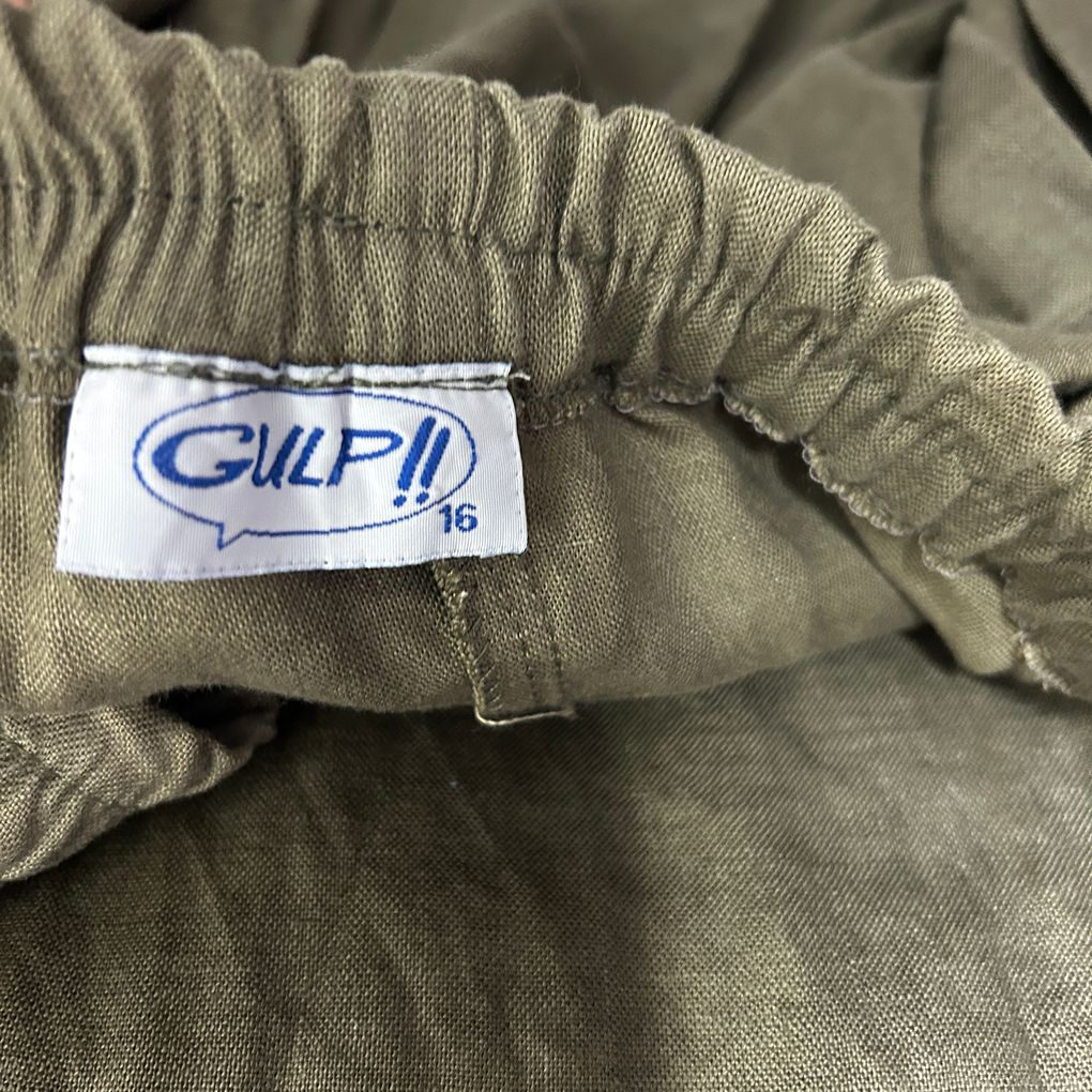 Gulp!! Khaki Linen Maxi Skirt - Size 16