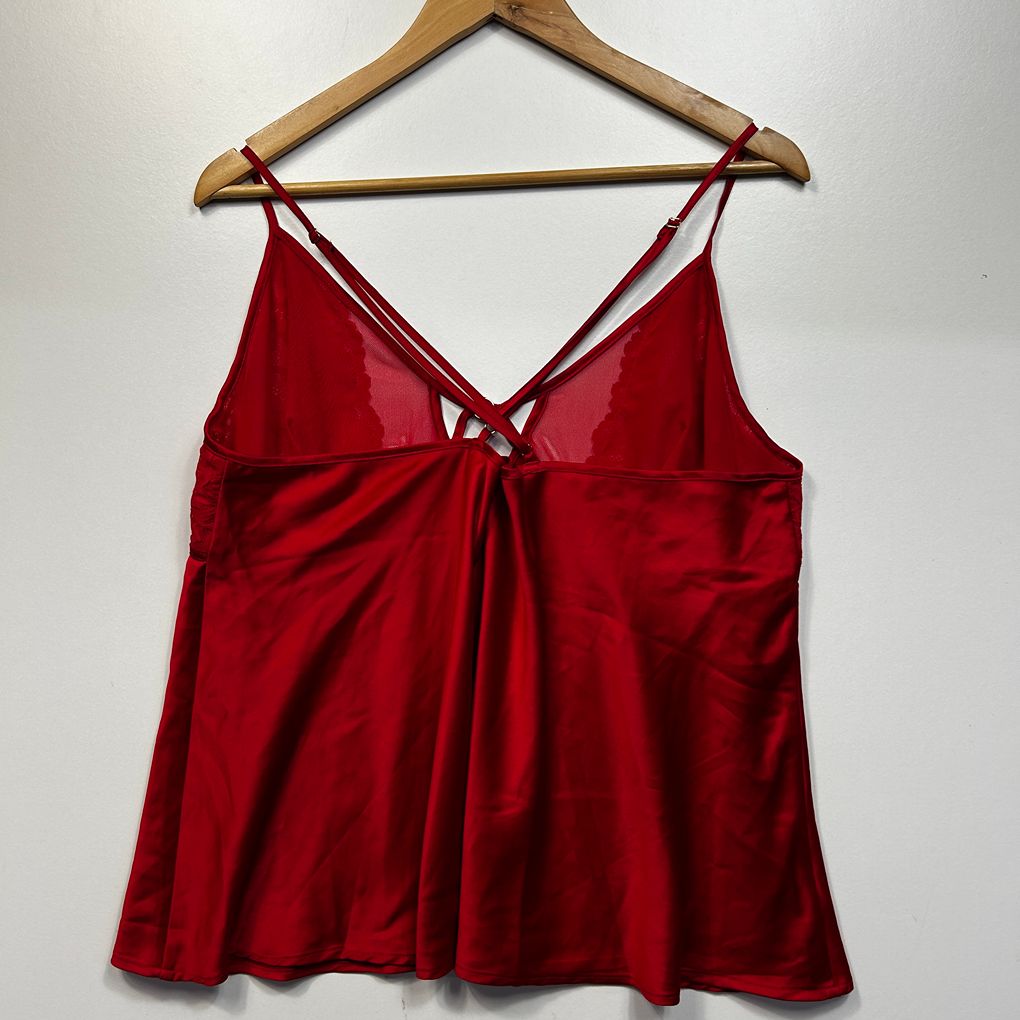 Bras N Things Red Satin Chemise - Size 20
