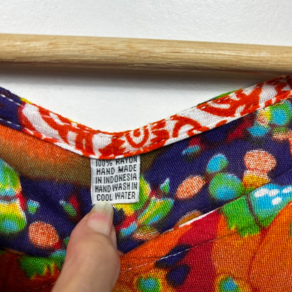 Multicoloured Batwing Kaftan Top -  One Size