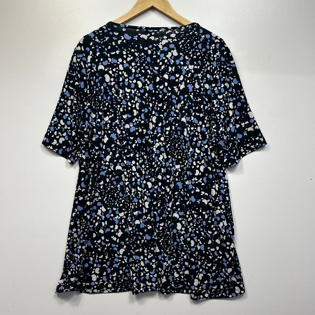 Taking Shape Navy Print Top - Size 18/M
