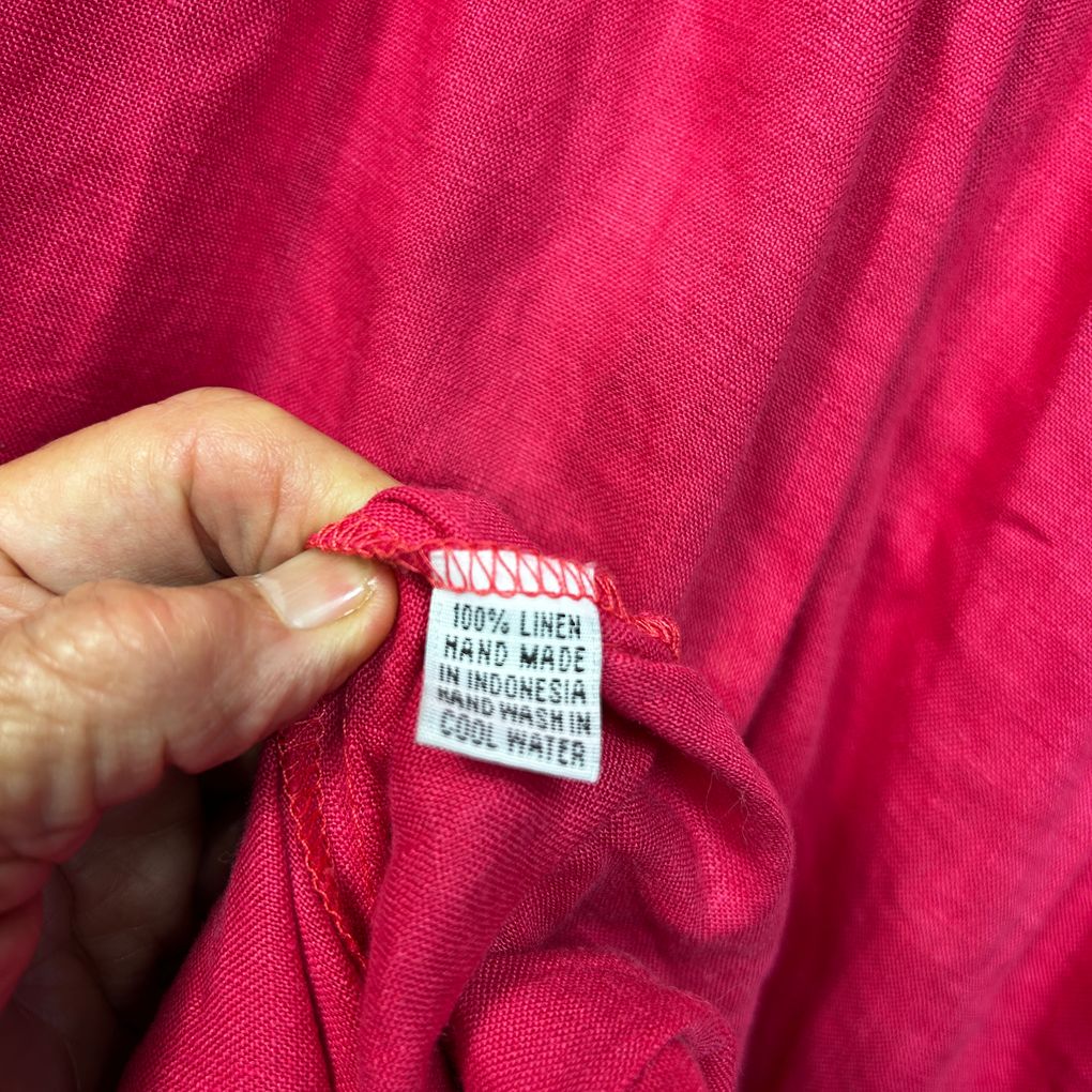 Pink Linen Tiered Maxi Dress - Size XL