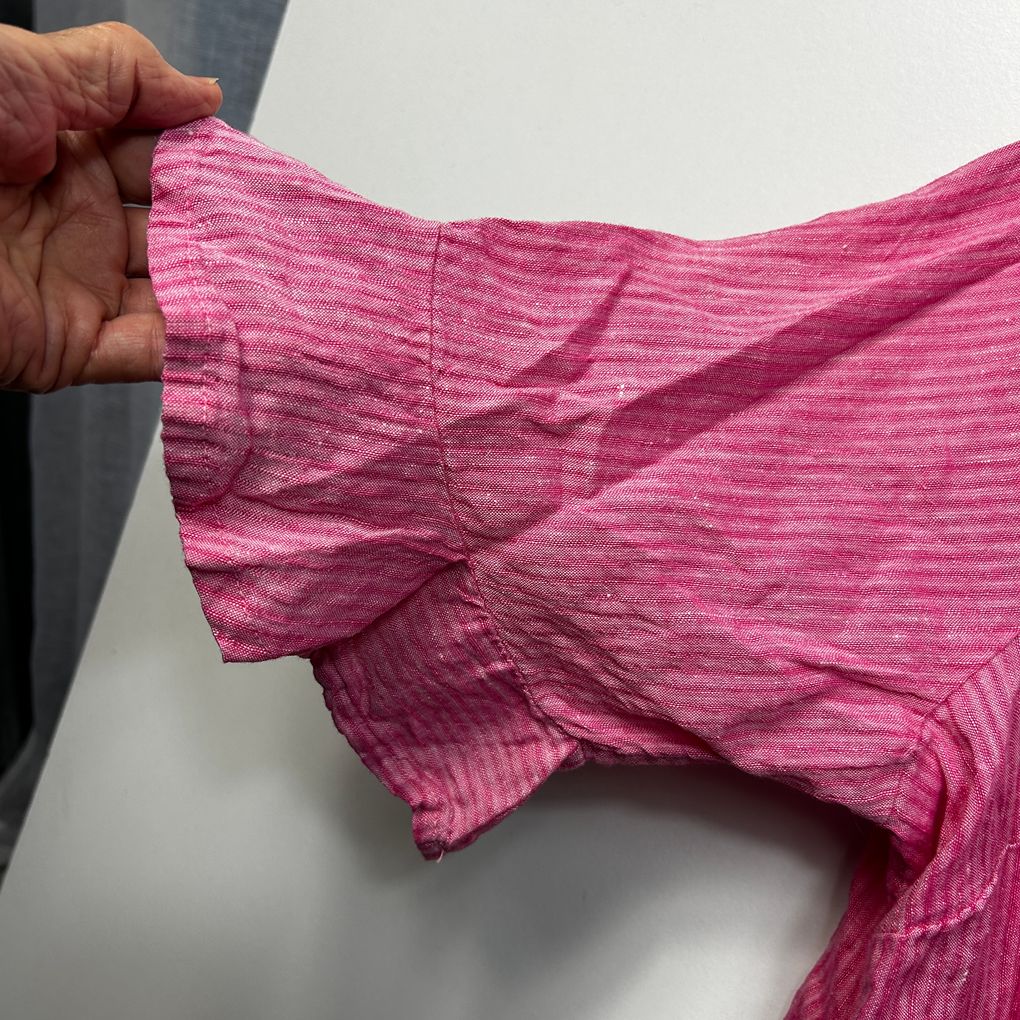 Regatta Pink Striped Linen Top - Size 14