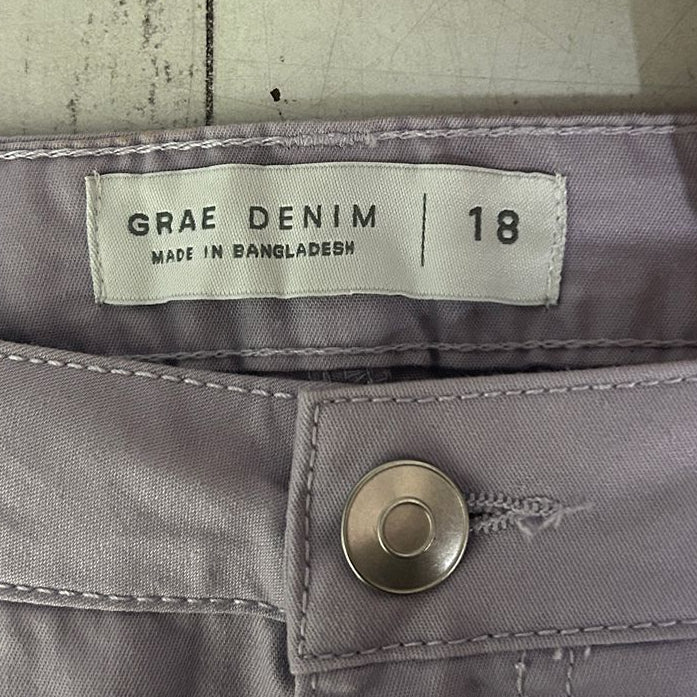 Suzanne Grae Denim Lilac Plus Size Cotton Shorts - Size 18