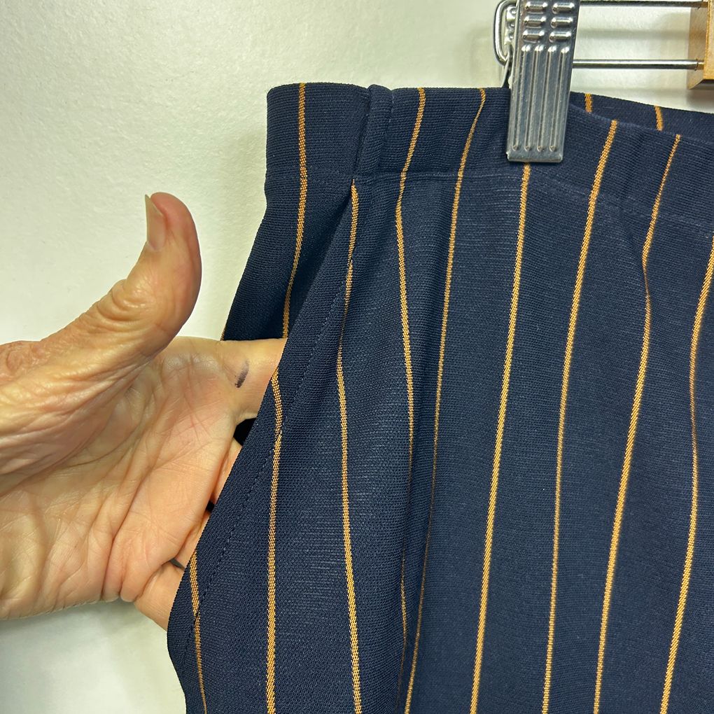 Taking Shape Navy Pinstripe Cropped Pants - Size 20