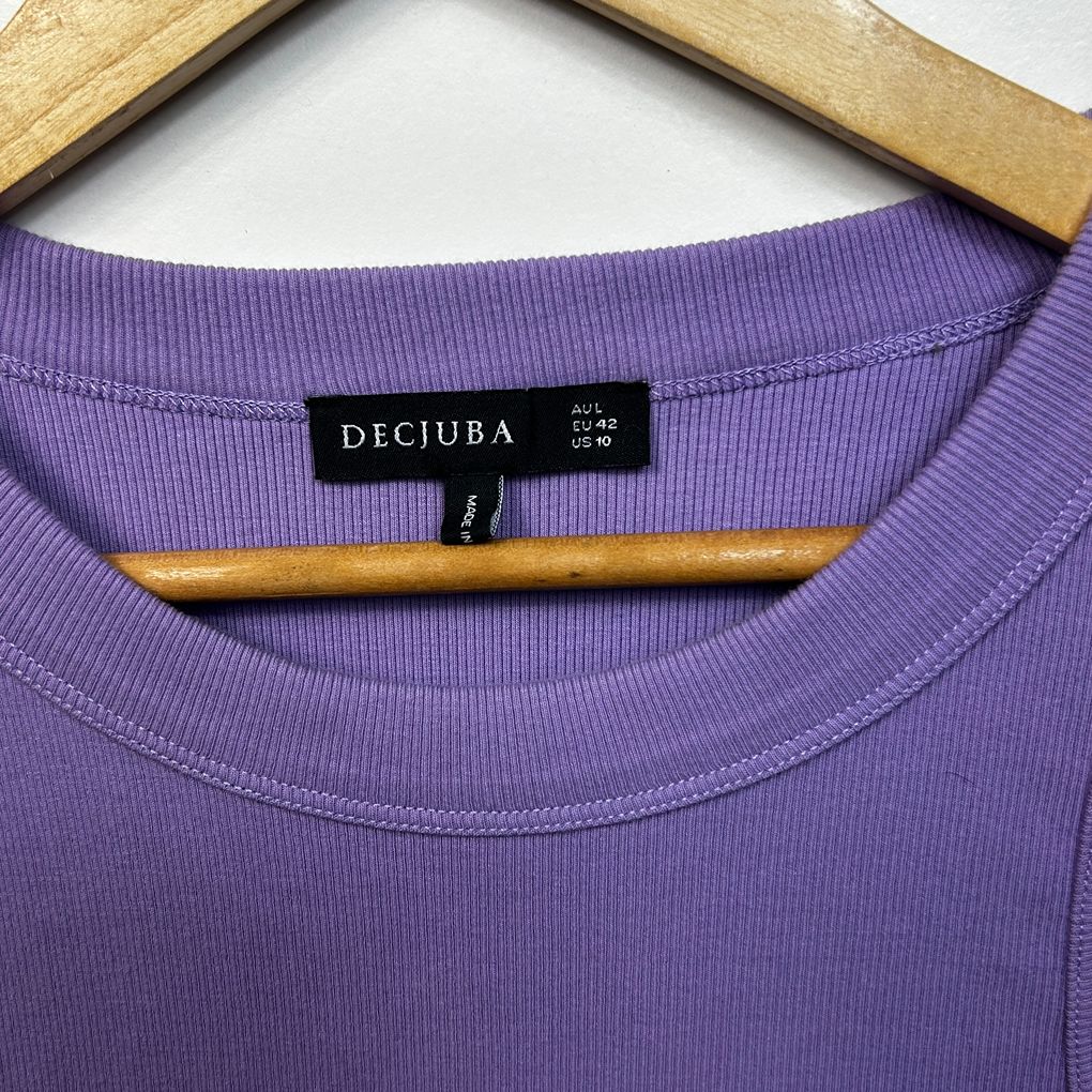 Decjuba Purple Cotton Tank Top - Size L