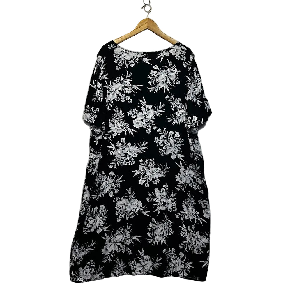Autograph Black Floral Plus Size Dress - Size 22