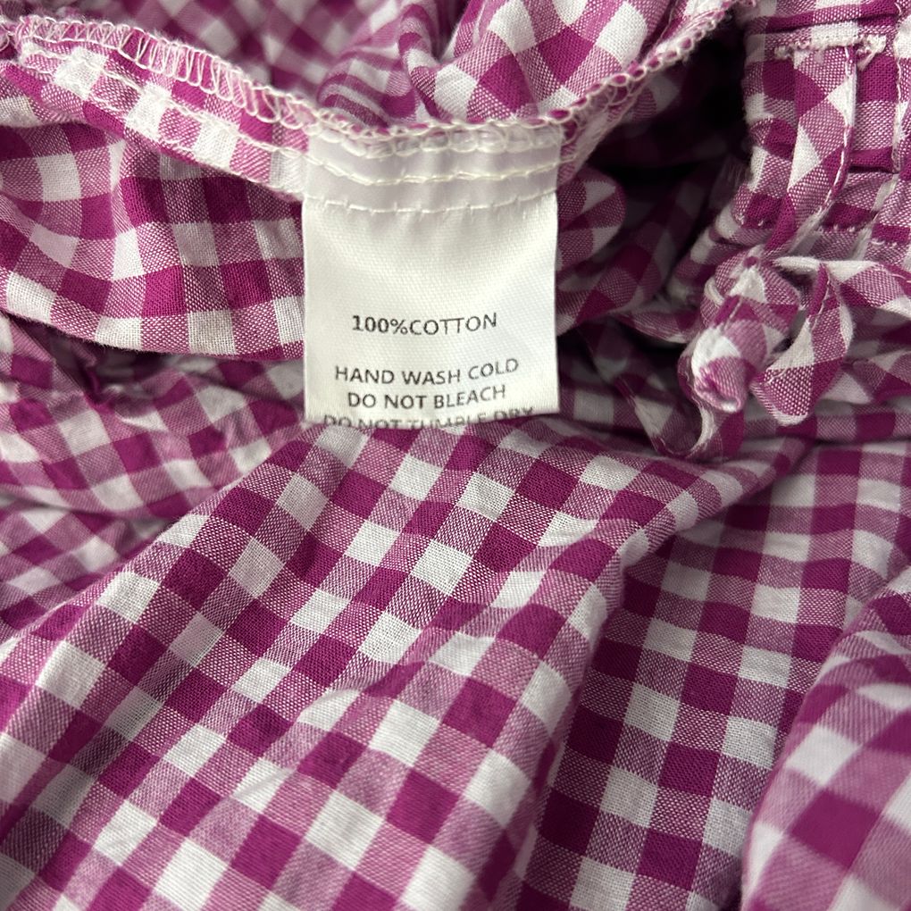 Henry Oscar Pink Gingham Check Cotton Pants - Size 20