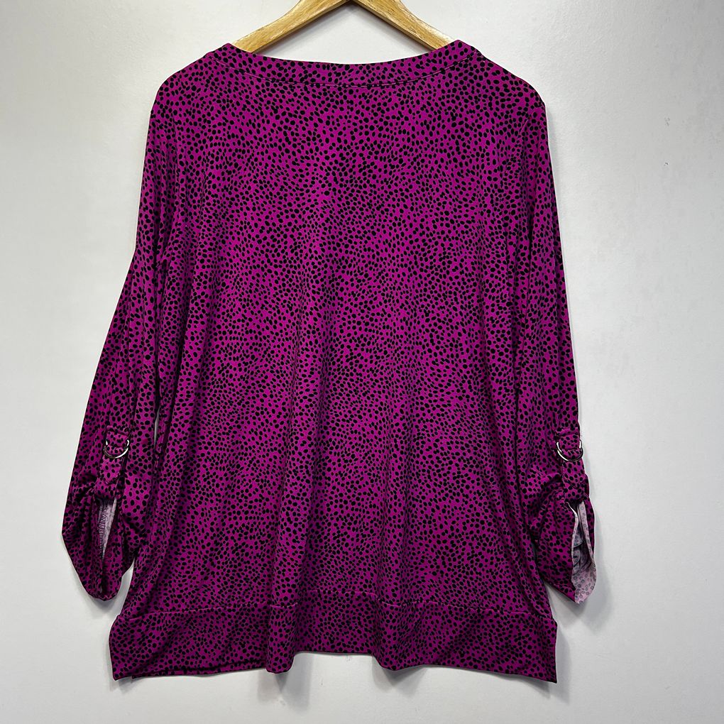 Rockmans Magenta Spot Top - Size XL