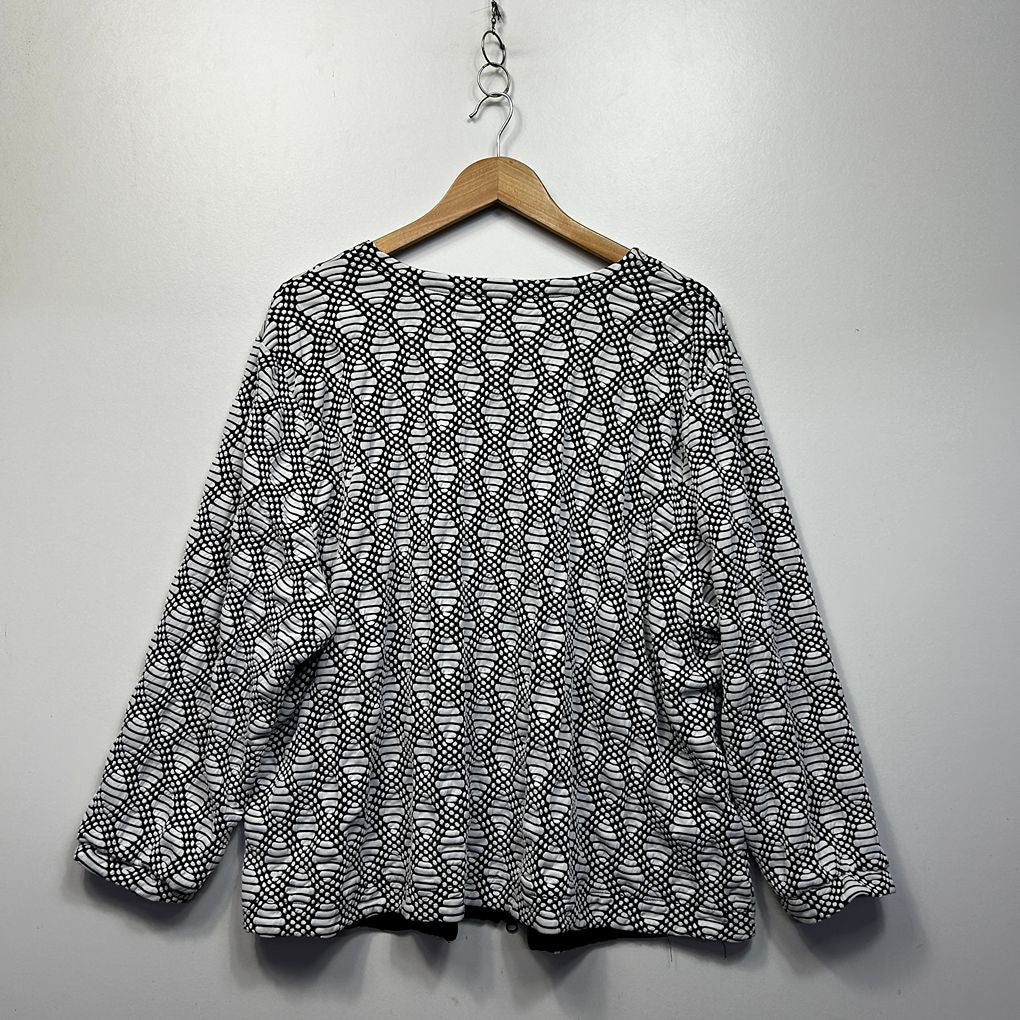 Nouvelle Black & White Zip Jacket - Size 20/22