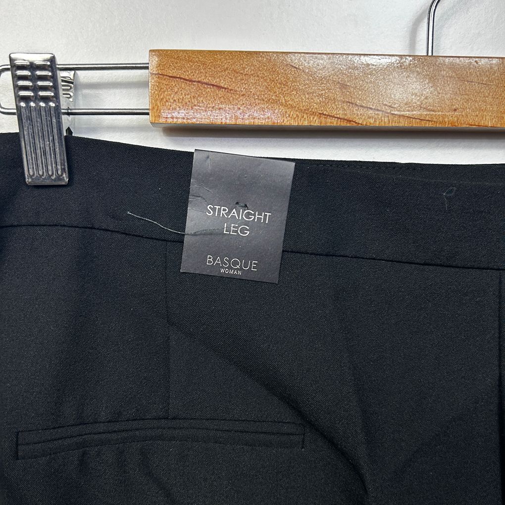 Basque Black Straight Leg Plus Size Pants - Size 22W