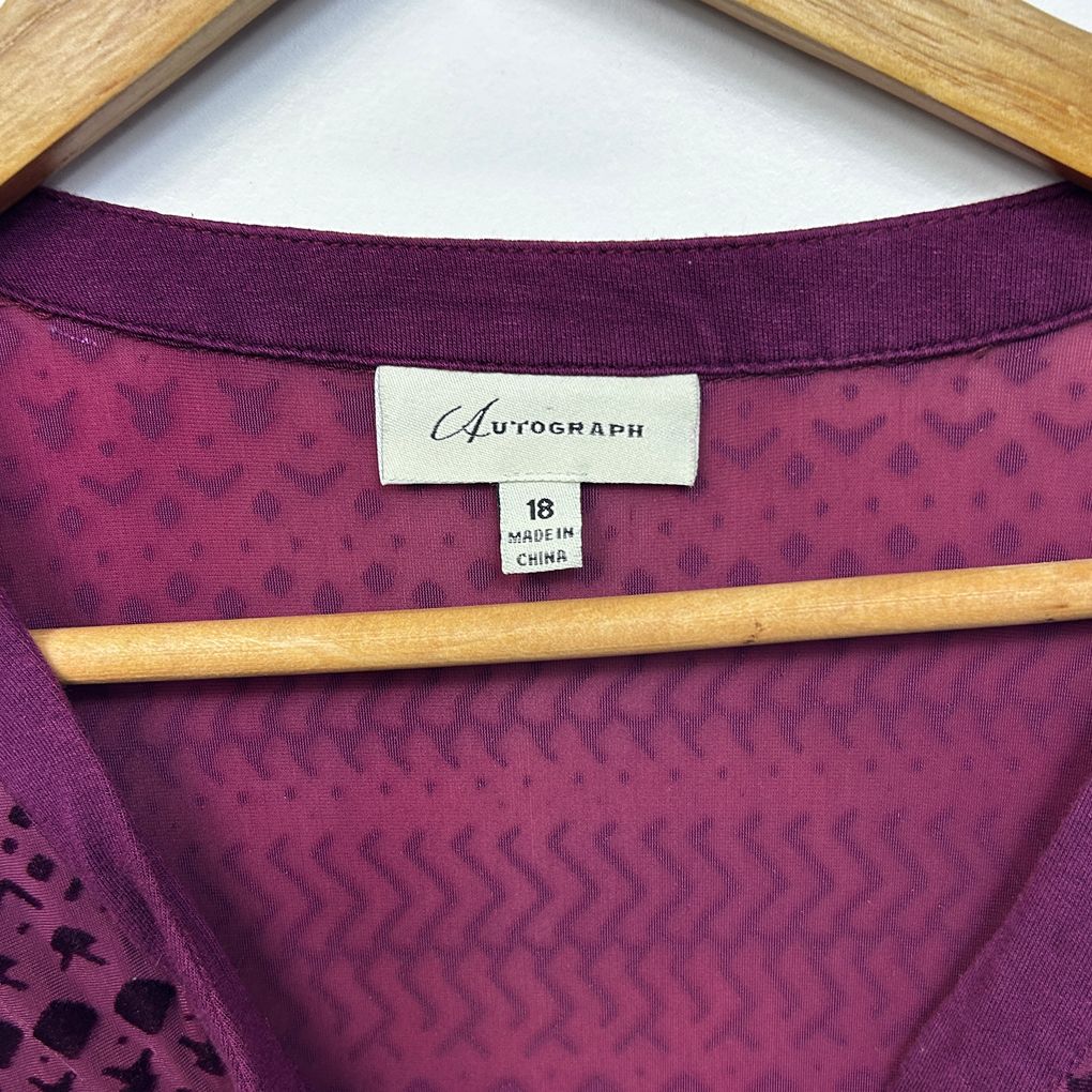 Autograph Purple Velvet Top - Size 18