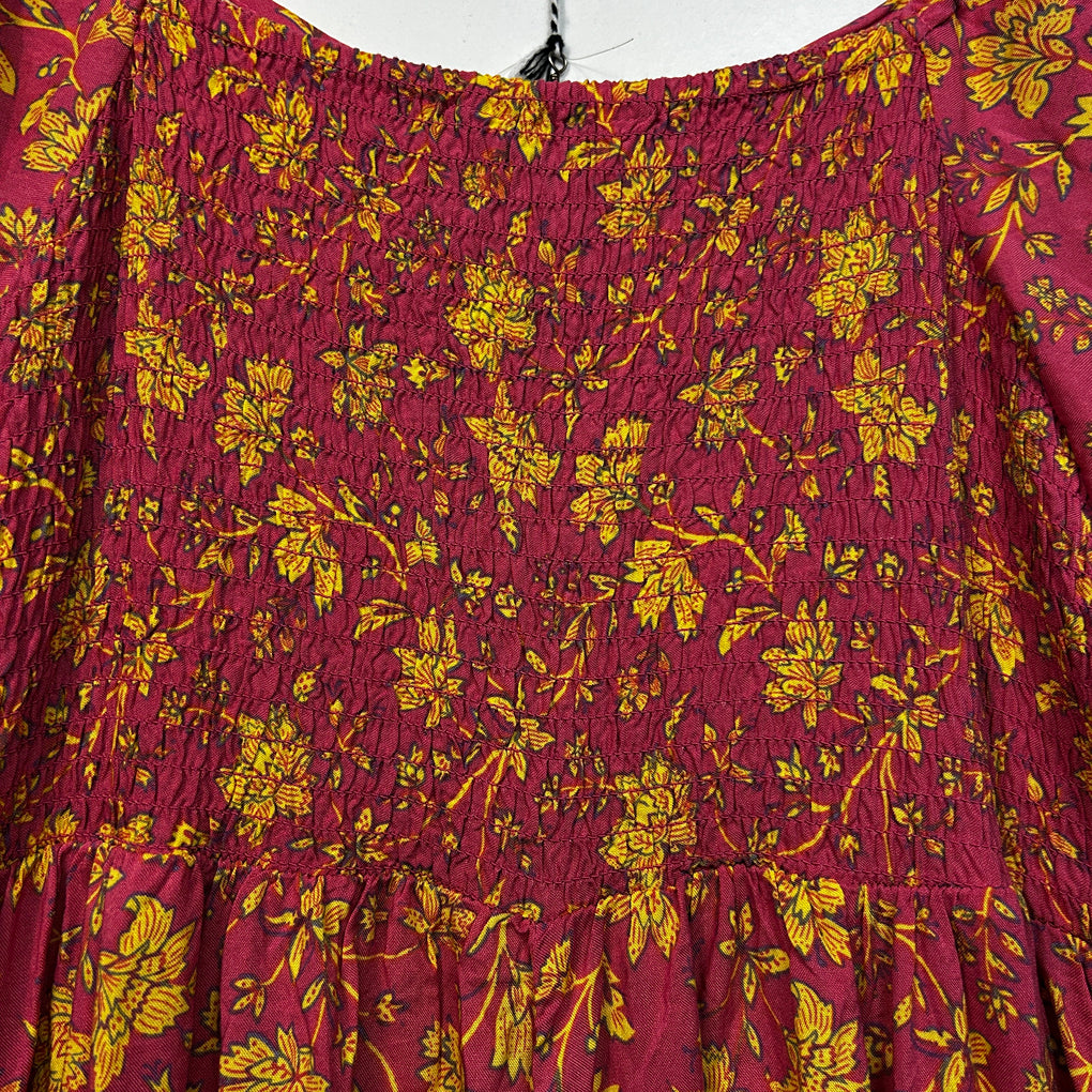 Rockmans Pink Floral Boho Maxi Dress - Size 16