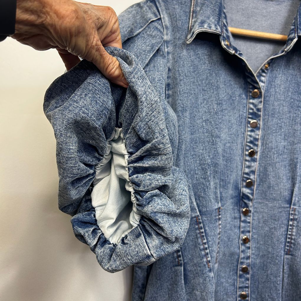 Sheike Blue Cotton Denim Dress - Size 14
