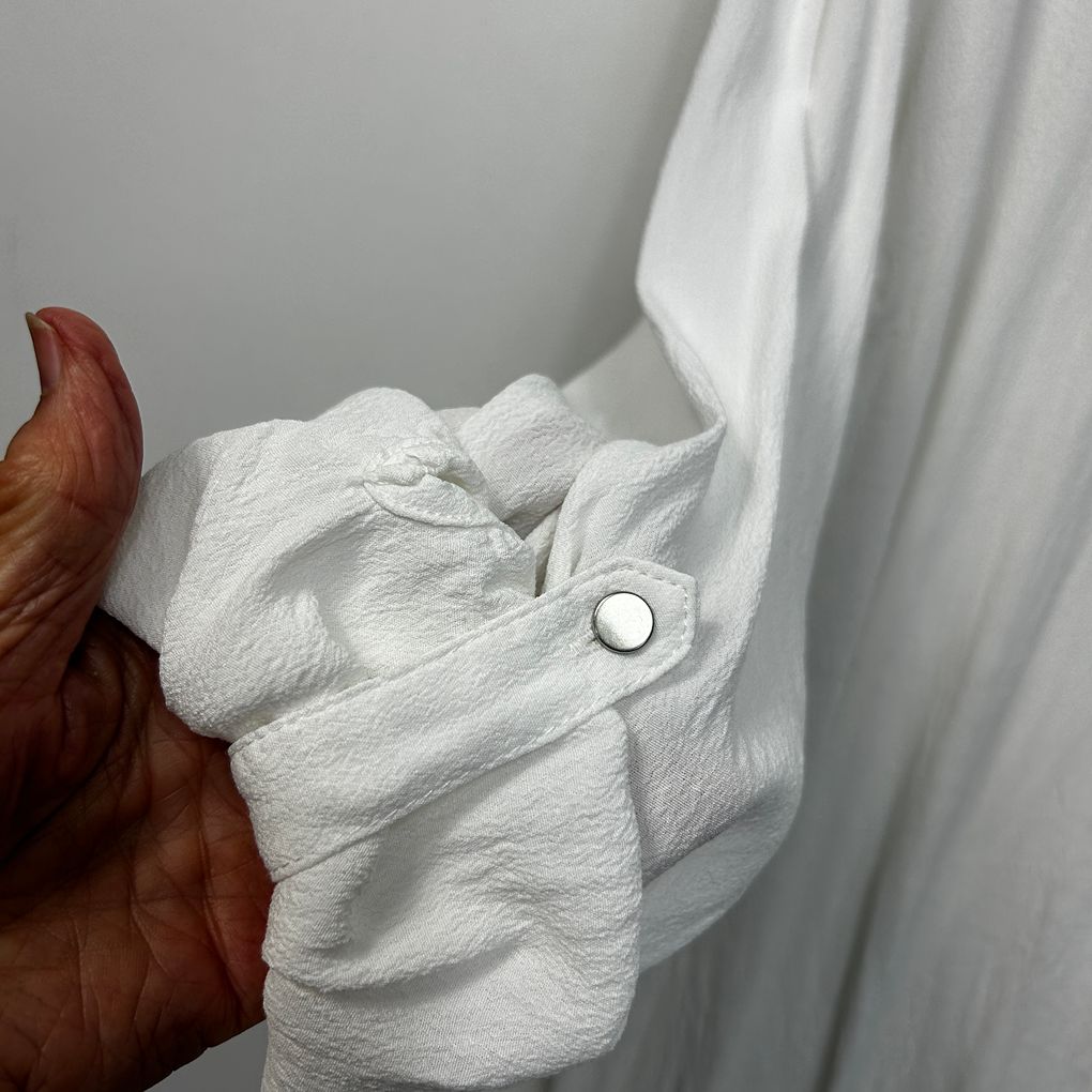 Autograph White Sheer Long Sleeve Top - Size 24