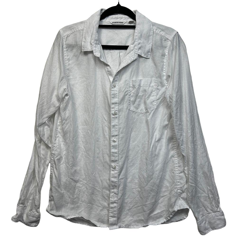 Country Road White Linen Shirt - Size 16