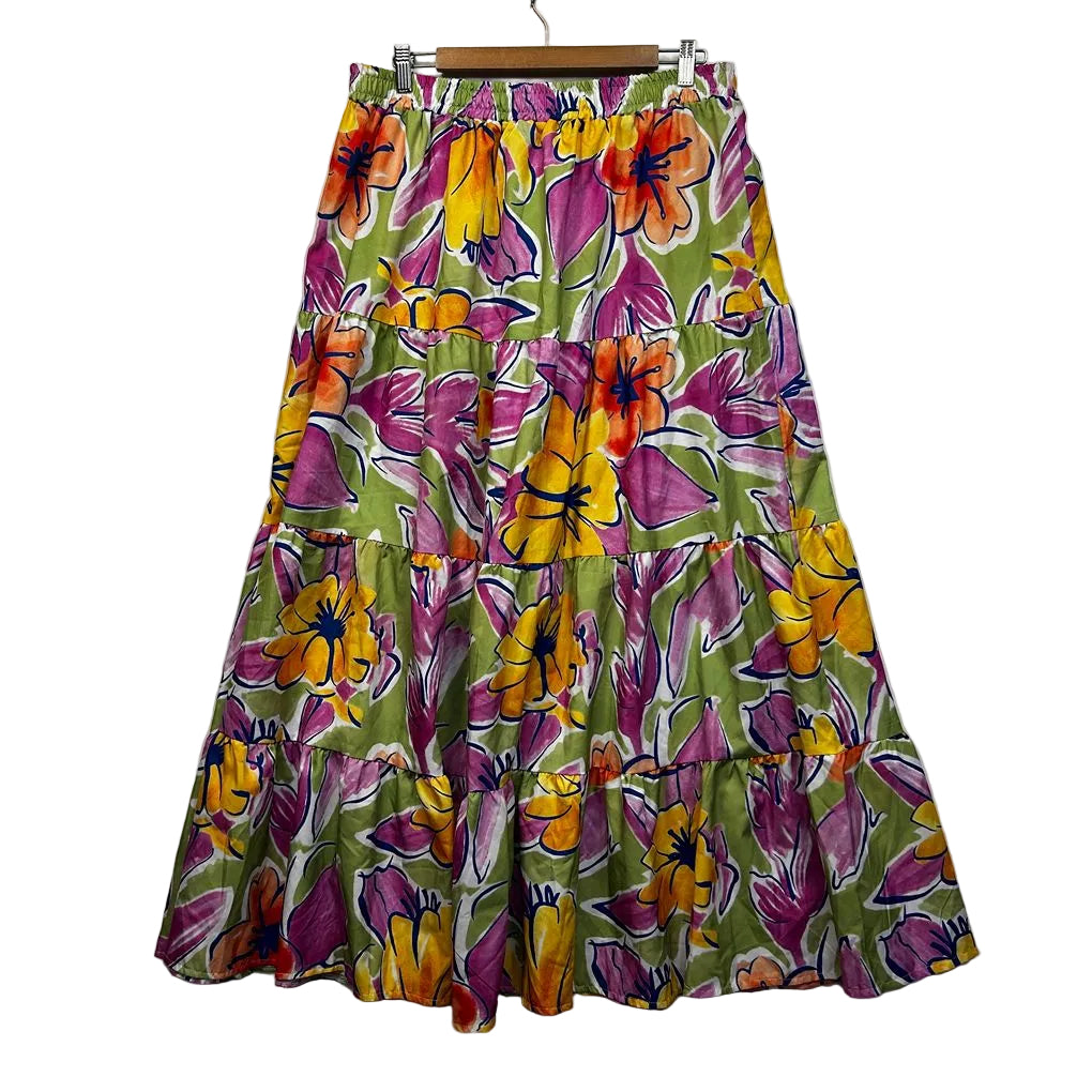 Shein Multicoloured Floral Maxi Skirt - Size 1XL