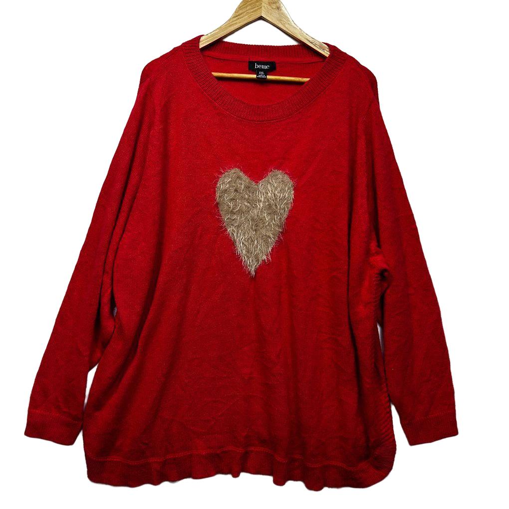 Beme Red Heart Jumper - Size 24/XXL