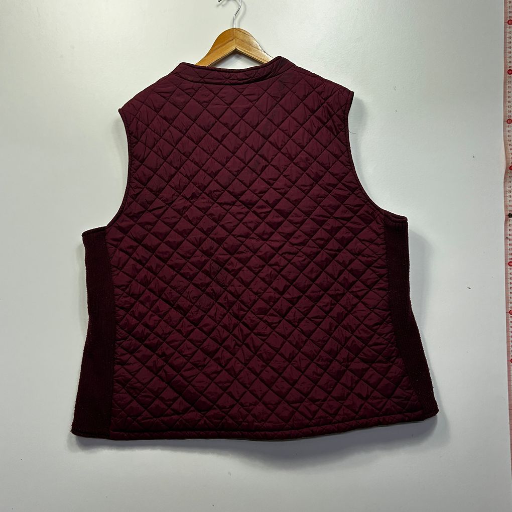 Moda Burgundy Plus Size Cotton Quilted Vest - Size 28