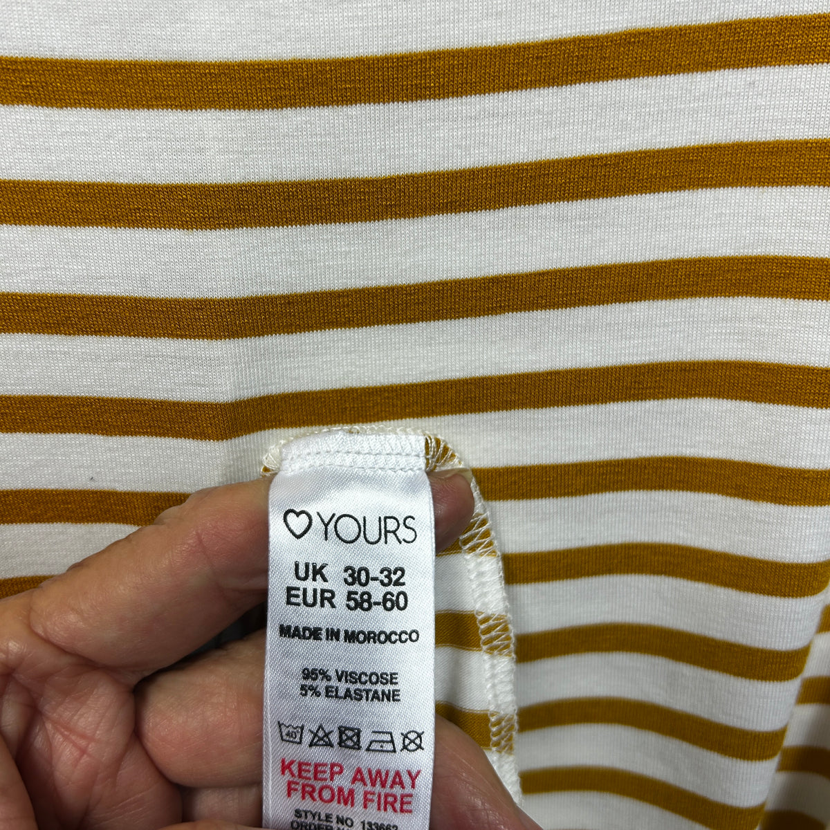 Yours Mustard Stripe Plus Size Long Sleeve Top - Size 30-32