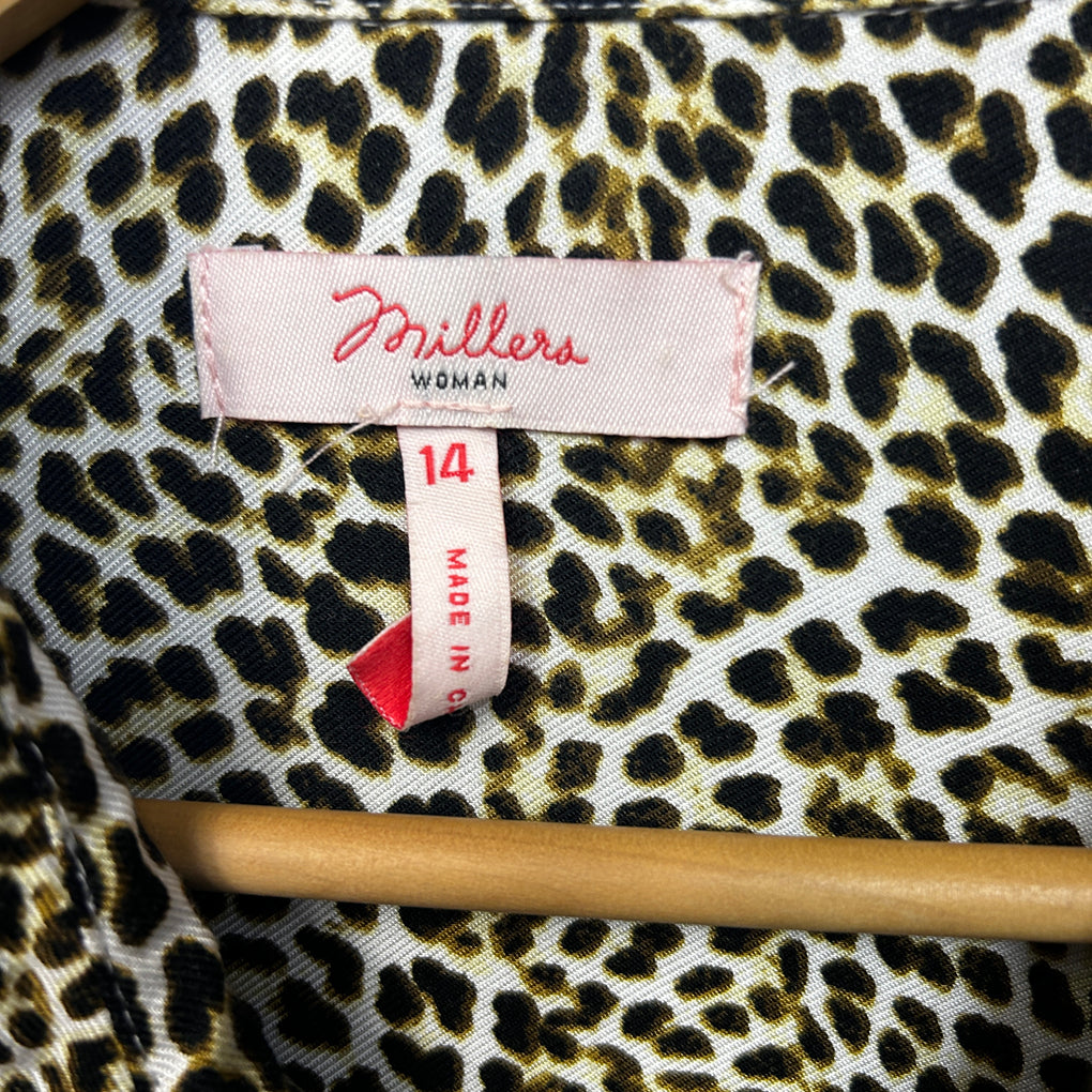 Millers Leopard Print Shirt - Size 14