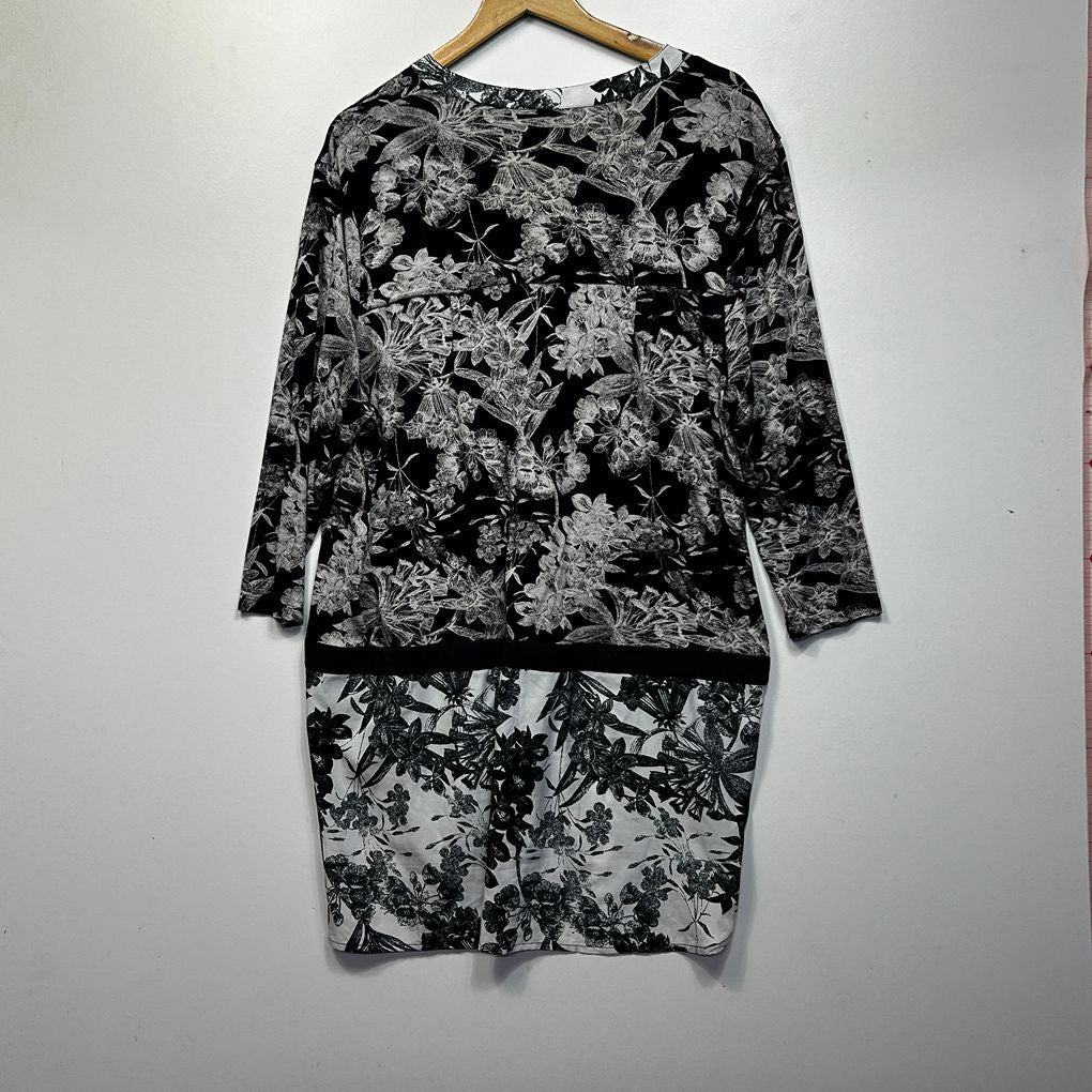 Next Black & White Floral Plus Size Dress - Size 22