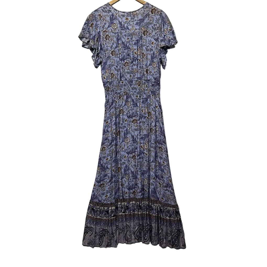 M&L Fashion Purple Floral Boho Maxi Dress - Size 16