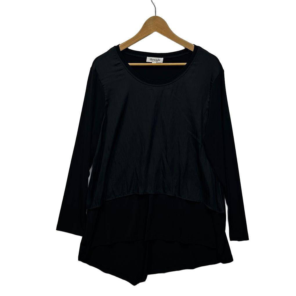 Threadz Black Casual Top - Size L