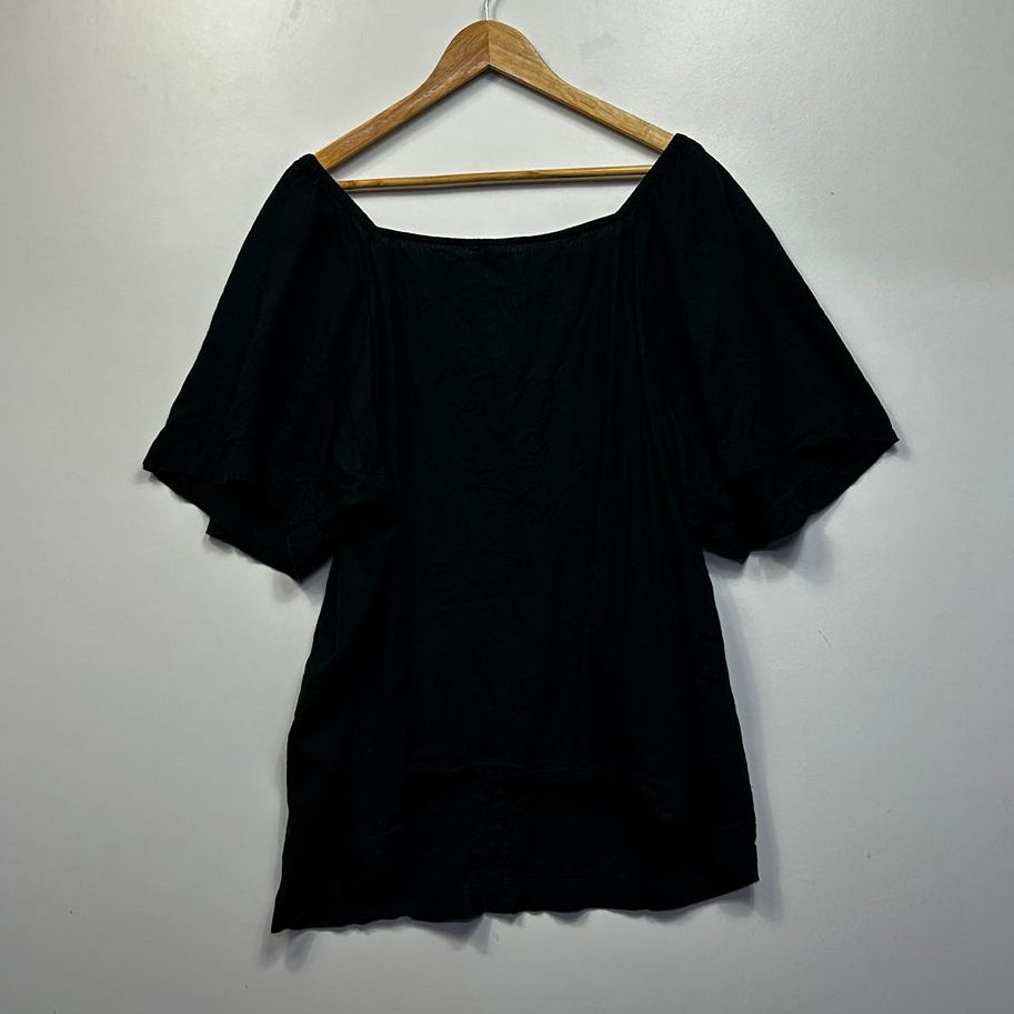 Anko Black Plus Size Linen Top - Size 22