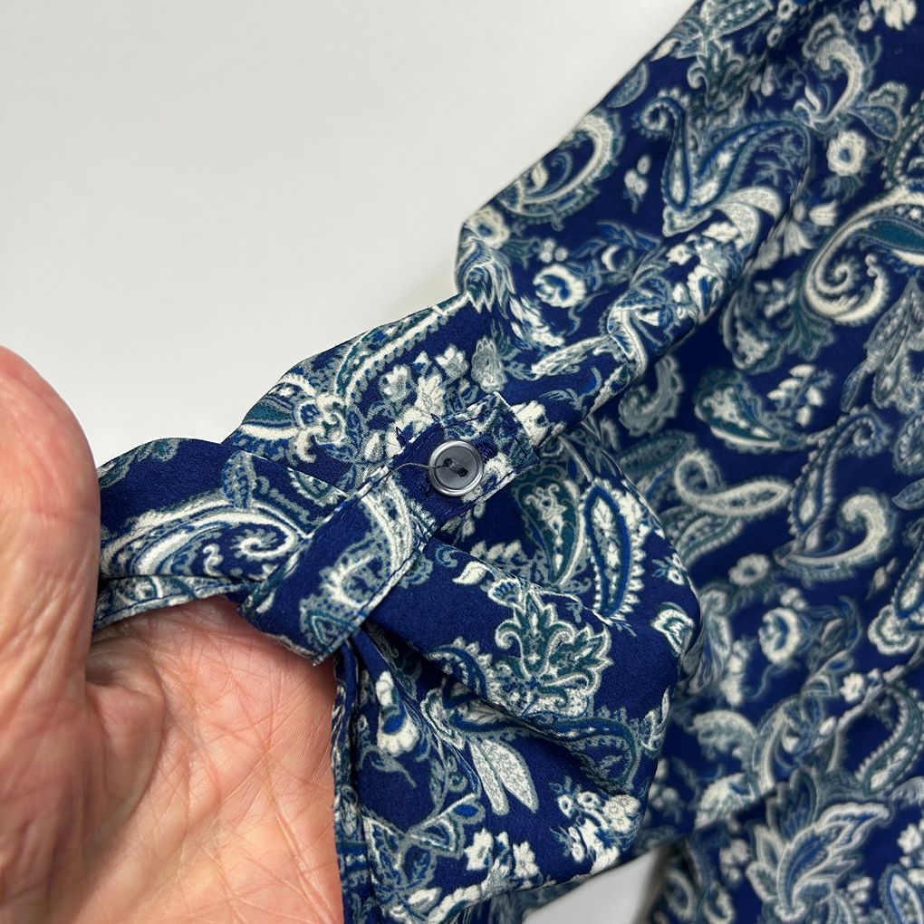 Bellecurve Navy Paisley Top - Size 16
