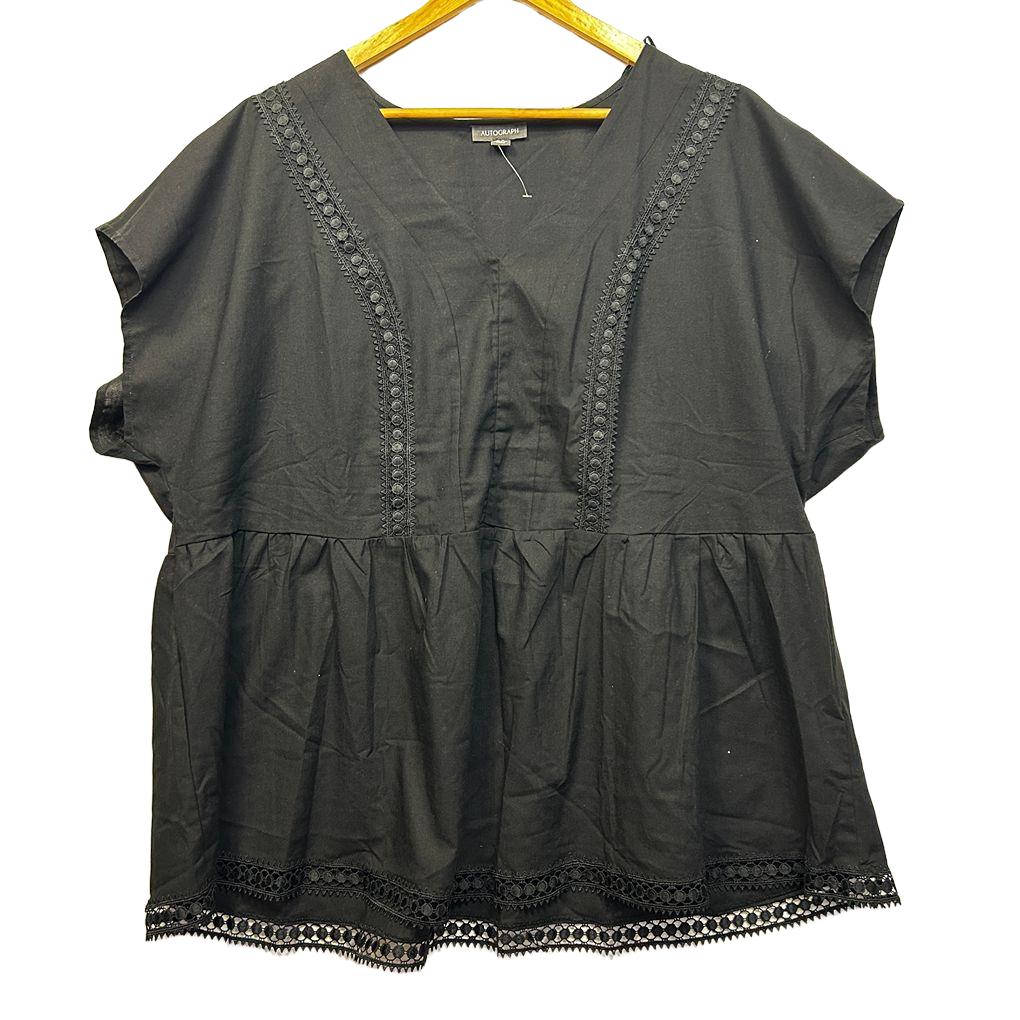 Autograph Linen Peplum Top - Size 22