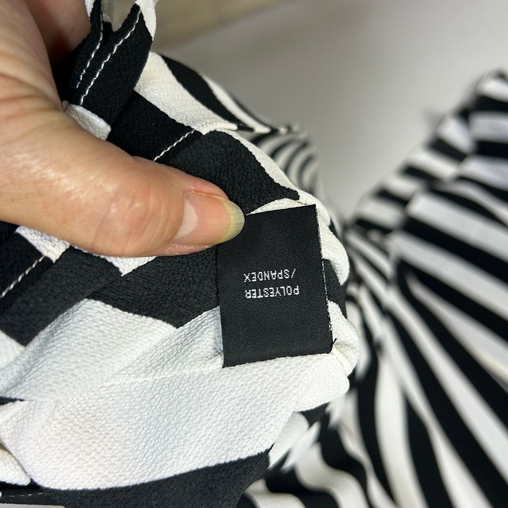 My Size Black White Striped Plus Size Tunic Top - Size XL/22