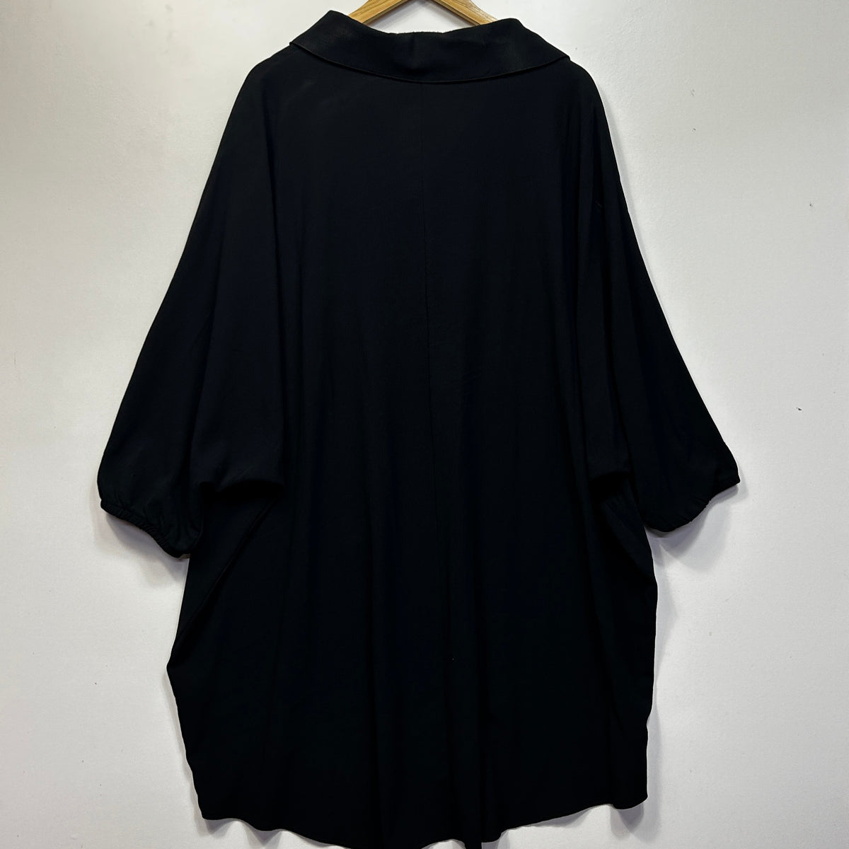Yours Black Plus Size Lace Up Collared Top - Size 26-28
