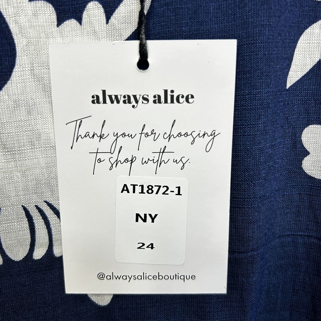 Always Alice Navy and White Top - Size 24