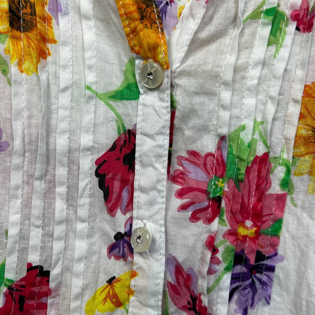 Goondiwindi Cotton White Floral Shirt - Size 16