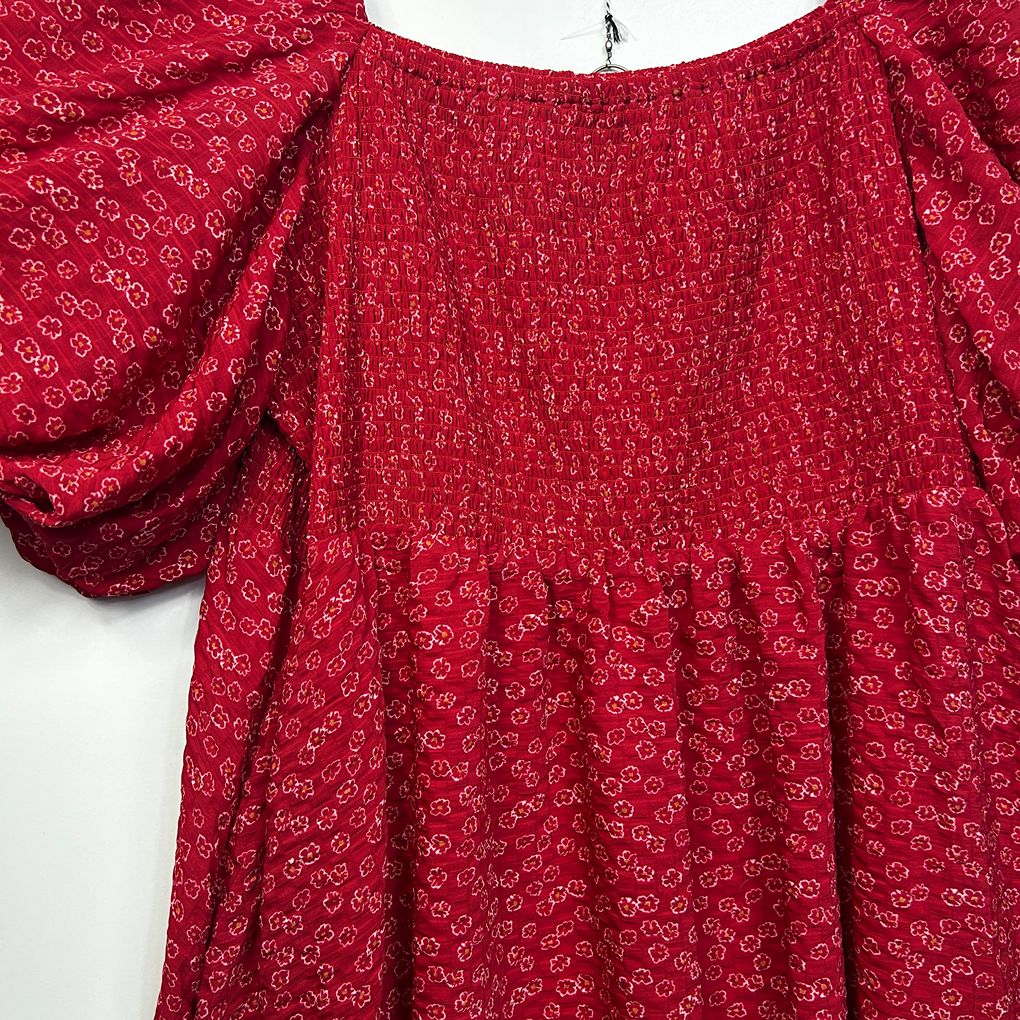 Friday Flamingo Red Floral Smocked Dress - Size 22/24/07
