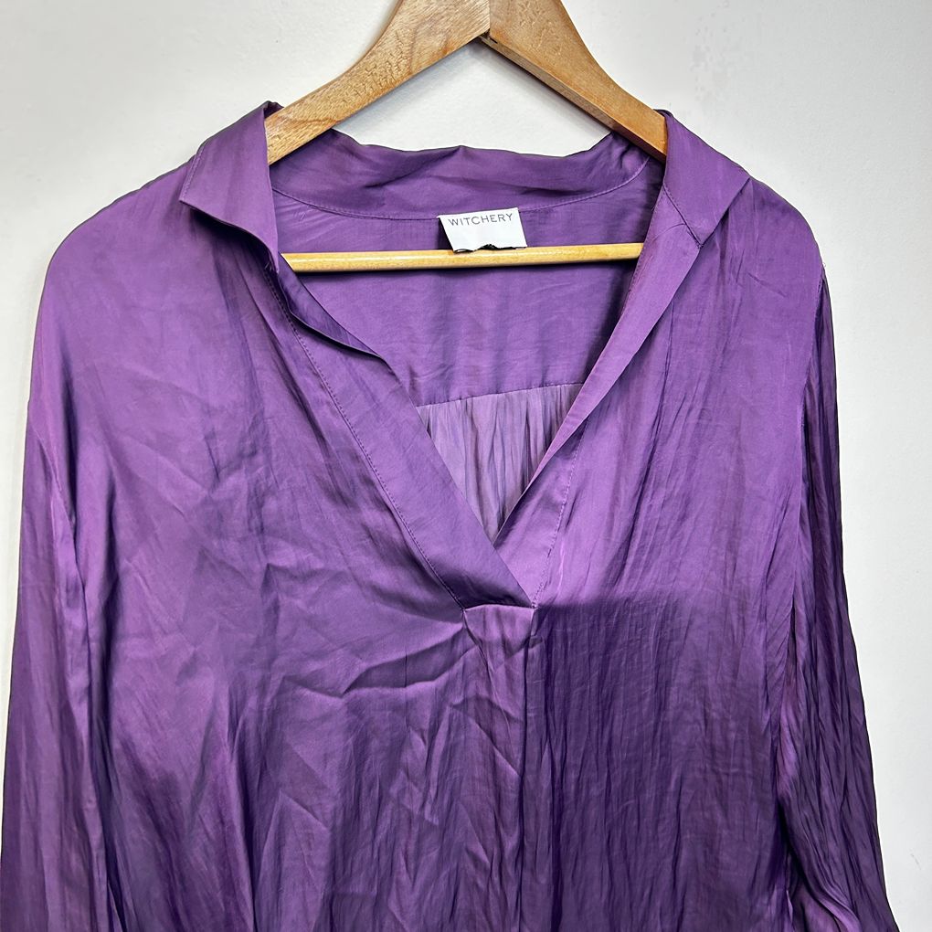 Witchery Purple Long Sleeve Top - Size 16