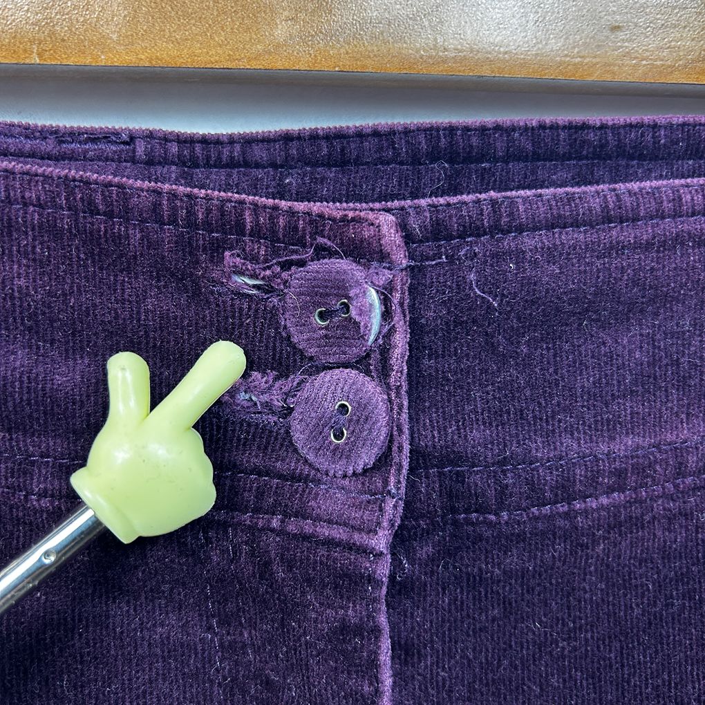 Wombat Purple Cotton Corduroy Pants - Size 16