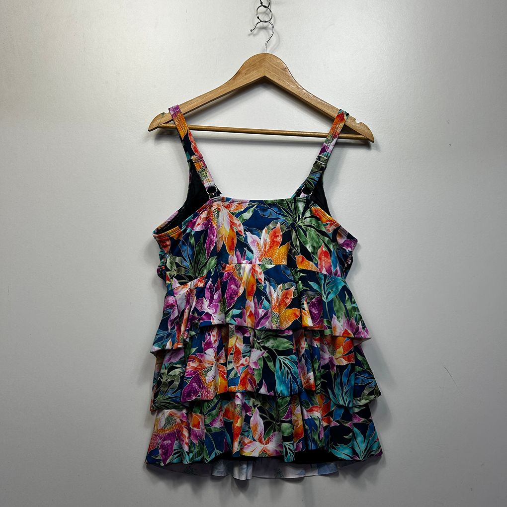 Taking Shape Multicoloured Plus Size Swim Top - Size 18