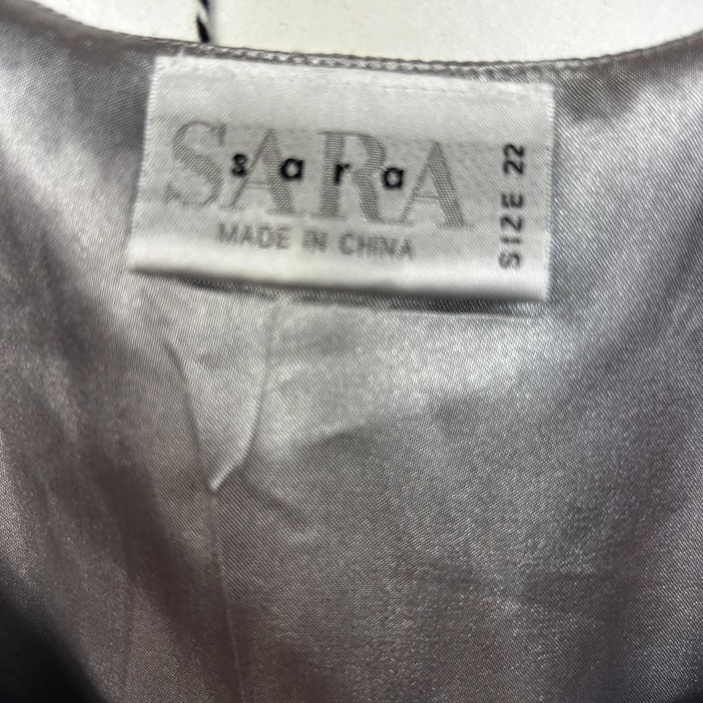 Sara Grey Belted Cocktail Dress - Size 22