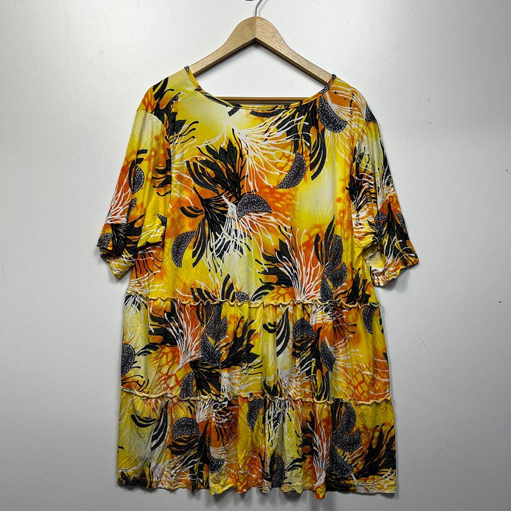 Taking Shape Yellow Tiered Top - Size 18
