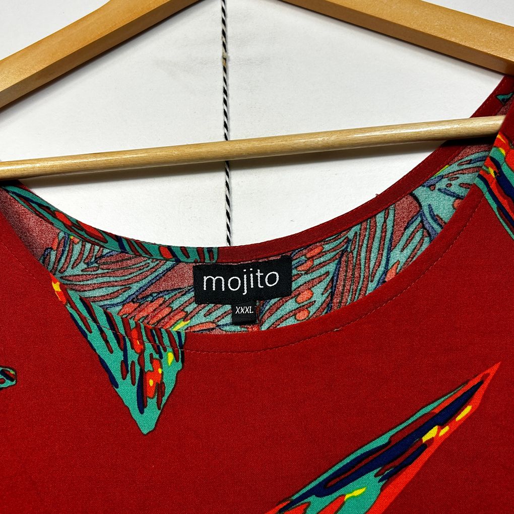 Mojito Red Plus Size Tropical Print Maxi Dress - Size 16/18