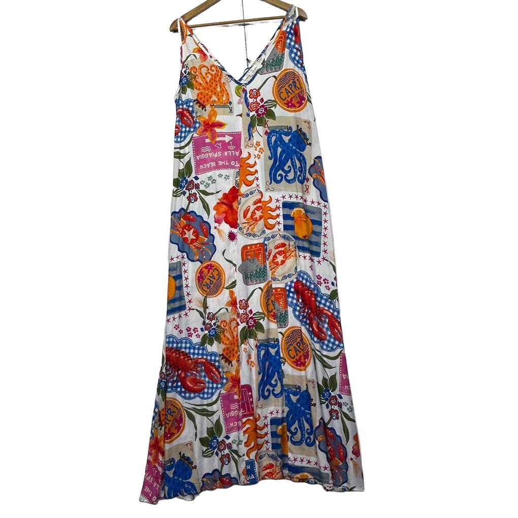 Abel The Label Multicoloured Print Maxi Dress - Size XL